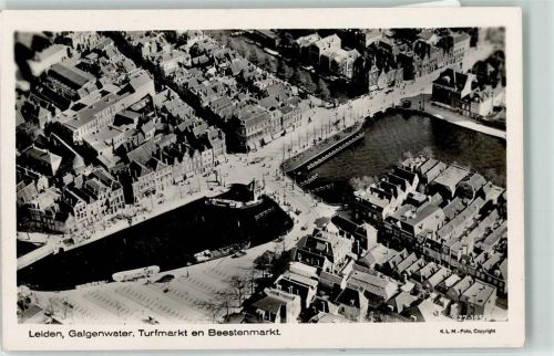Leiden Galgenwater Turfmarkt en Beestenmarkt Luftaufnahme