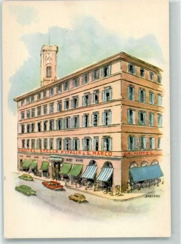 Firenze Grande Albergo Stella d´Italia & S. Marco sign. Apezzini