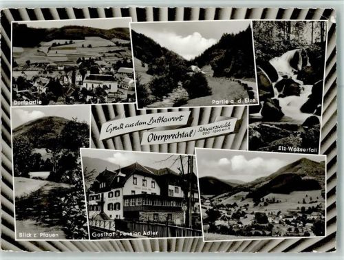 Oberprechtal Gasthof Pension Adler Blick zum Plauen Ortsansicht Elz-Wasserfall Partie an der Elze Dorfpartie