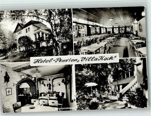 36269 W6433 Philippsthal (Werra) - Hotel Pension Villa Koch Innenaufnahmen Gastraum Bergmannsklause Terrasse 4-Bildaufnahme