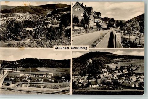 Steinbach-Hallenberg Ortsansichten Gesamtansicht Schwimmbad 4-Bildaufnahme