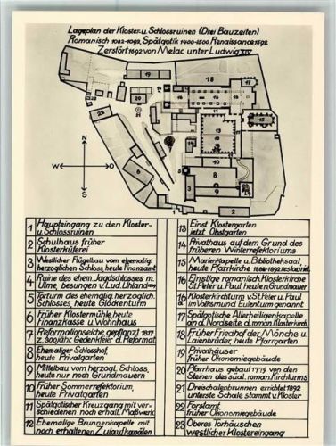 Lageplan der Kloster u. Schlossruinen (Drei Bauzeiten) AK