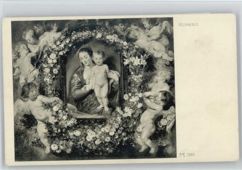 Gemälde von Rubens AK Engel mit der Madonna Ackermann Verlag Serie 215