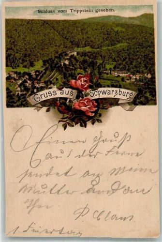 Schwarzburg 1897 Schloss Lithographie