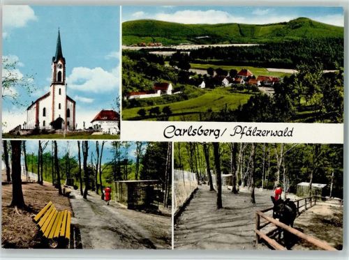 Carlsberg Kirche Ortsansichten Waldweg Esel 4-Bildaufnahme
