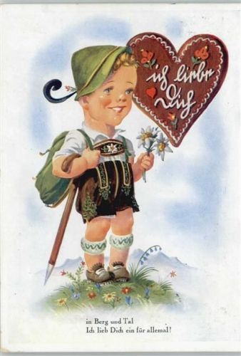 Lebkuchen Herz Wandern 1934 AK