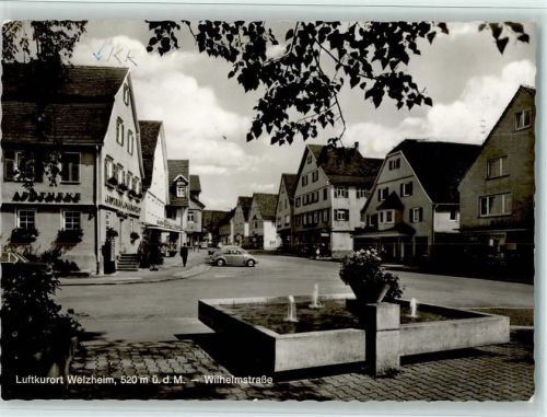 Welzheim Wilhelmstraße Brunnen VW-Käfer Apotheke