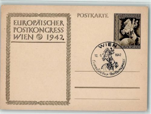 1942 Europäischer Postrongress Wien 1942 und Sonderstempel