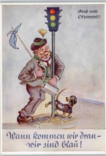 Humor - Ampel - Dackel - Trinker - Bier - Verlag Lengauer Nr. 3068