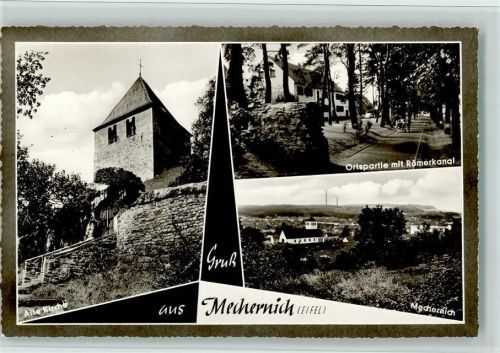 Mechernich Alte Kirche Ortspartie mit Römerkanal Mechernich Ortsansicht