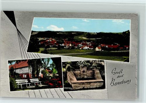 Berneburg Gesamtansicht Brunnen Ortsansicht 3-Bildaufnahme