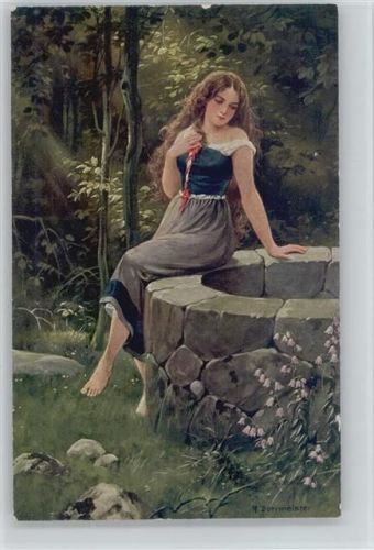 Das Mädchen am Brunnen - Verlag Wolff K 1103 - AK