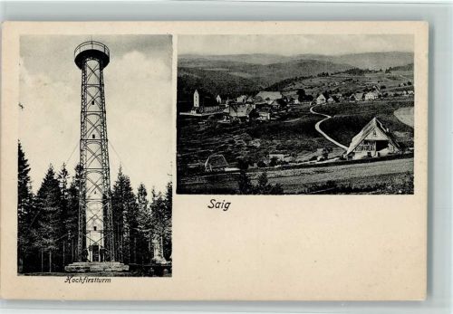 Saig 1907 Hochfirstturm Ortsansicht 2-Bildaufnahme