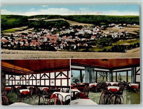 Geiselbach Gesamtansicht Gasthaus Pension Reising Innenaufnahmen Gastraum 3-Bildaufnahme