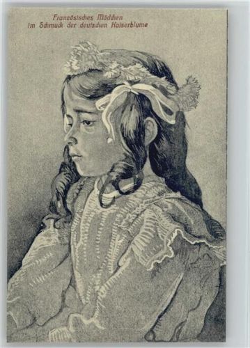 Französ. Mädchen im Schmuck der Deutschen Kaiserblume - Verlag Rothe Ausgabe B No 89 -