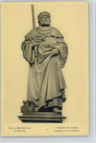 Worms Lutherdenkmal - Friedrich der Weise Statue von Donndorf