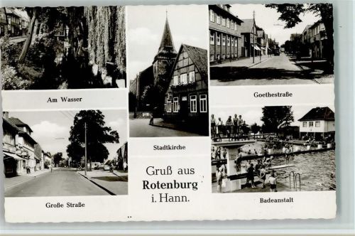 Rotenburg Am Wasser Große Straße Stadtkirche Goethestraße Schwimmbad Sprungturm Mehrfachaufnahme