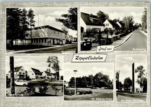 Zeppelinheim Bürgerhaus Buchenring Hirschsprung Dr. Eckener-Platz Evangel. Gemeinde-Zentrum Mehrfachaufnahme