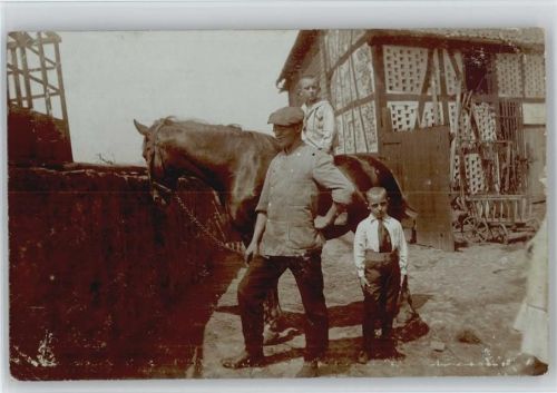 Bauer Pferd Kinder 1914 Foto AK