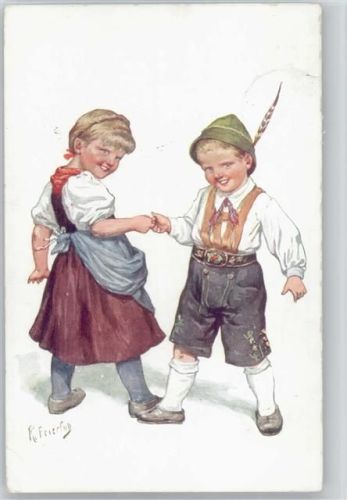 1910 B.K.W. Serie 564-1 - Trachtentanz - Lederhose