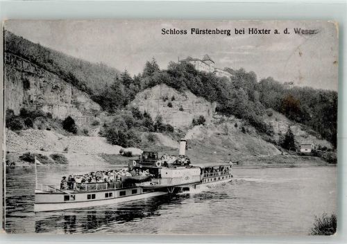 Fürstenberg 1918 Weserschiffe Schloss + Raddampfer