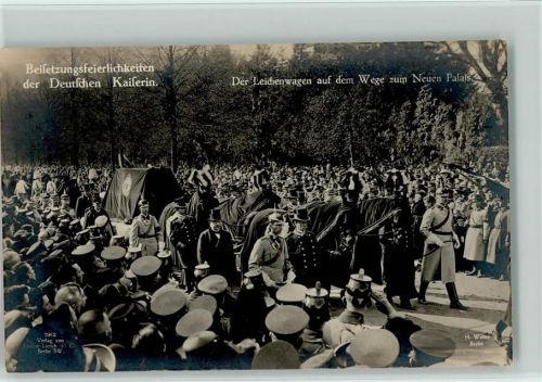 Beisetzung der Kaiserin - Leichenwagen auf dem Wege zum Neuen Palais, Nr. 7962 Liersch