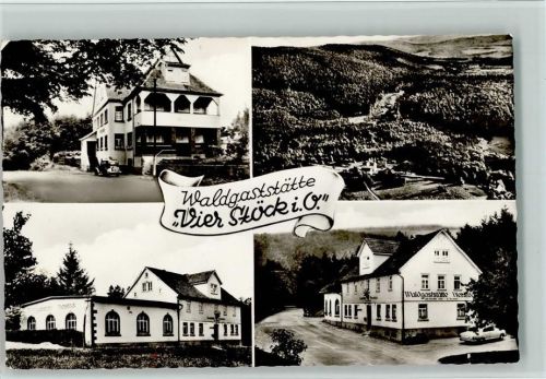 Vierstöck Waldgaststätte Vier Stöck Ortsansichten 4-Bildaufnahme