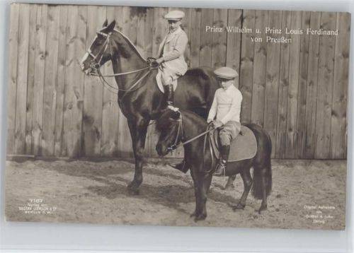 Prinz Wilhelm u. Prinz Louis Ferdinand auf Pferd und Pony, Nr. 7187 Liersch