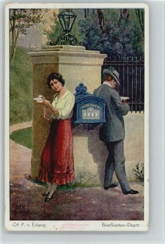 Künstler sign Erlang - Briefkasten-Duett - Liebespoesie