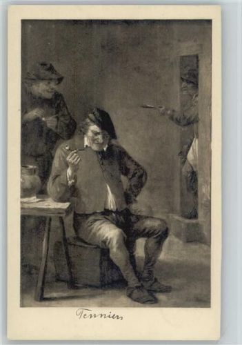 Männer rauchen und stopfen die Pfeife - Gemälde von Teniers Rauchen