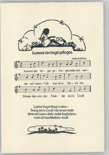 Künstler Anneliese Langebeckmann -Kinderkalender 1948 - Liederkarte - Verlag EAS Nr. 41 AK