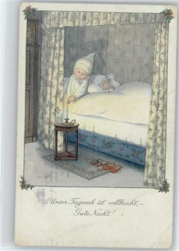 1929 Gute Nacht - Kinder liegen im Bett -
