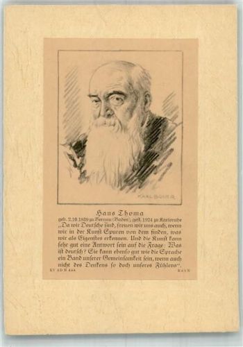 Hans Thoma Maler Grafiker sign. Karl Bauer
