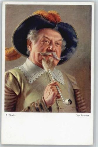 Gemälde von Binder - Der Raucher im Mittelalter