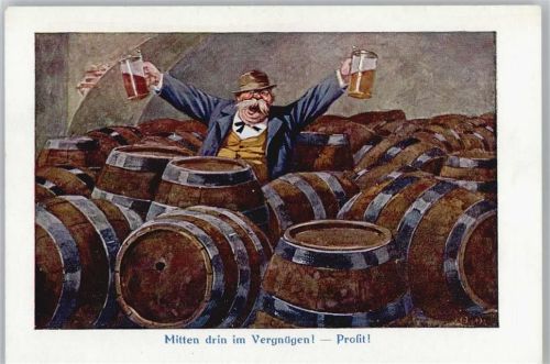 Prosit ! Bierfässer Bier Künstler sign
