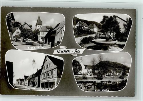 Kuchen Evangel. Kirche Brunnen Hauptstraße Kath. Kirche 4-Bildaufnahme