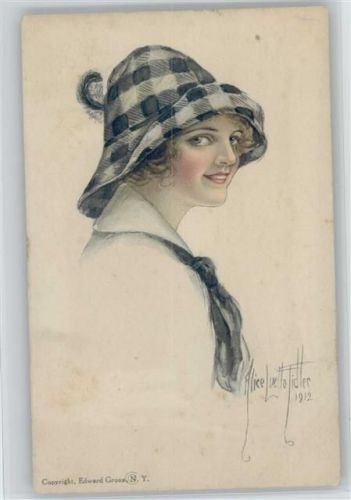 Glamour Frau 1912 AK Hutmode
