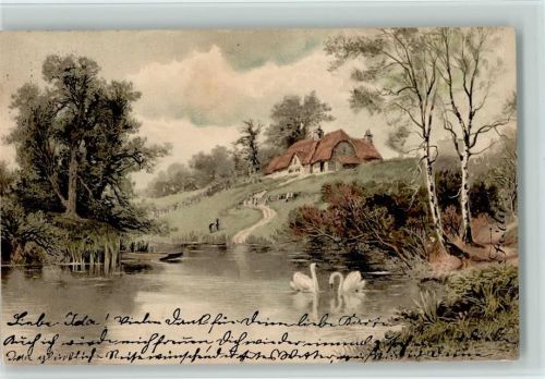 Serie 1189 "Am Weiher" Schwäne - Landschaft