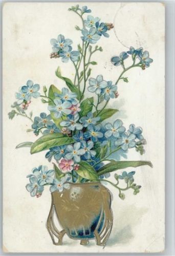 1907 Blumenvase Art-Jugendstil im Golddruck