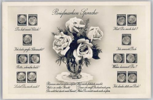 1942 Blumenvase mit Rosen