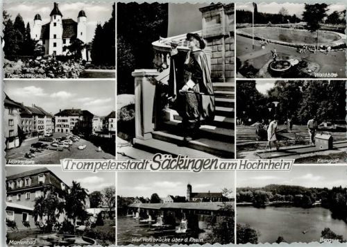 Bad Säckingen Säckingen , versch. Abbildungen , Marktplatz, Marienbad , Minigolf, Waldbad