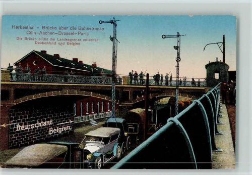 1916 Herbesthal - Brücke Landesgrenze Deutschland-Belgien