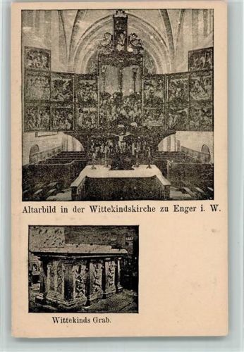 Enger Wittekindskirche Innenaufnahme Altarbild Wittekinds Grab 2-Bildaufnahme