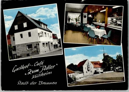 Külsheim Gasthof Café Zum Adler Innenaufnahme Gastraum Kuchenbuffet Ortsansicht 3-Bildaufnahme