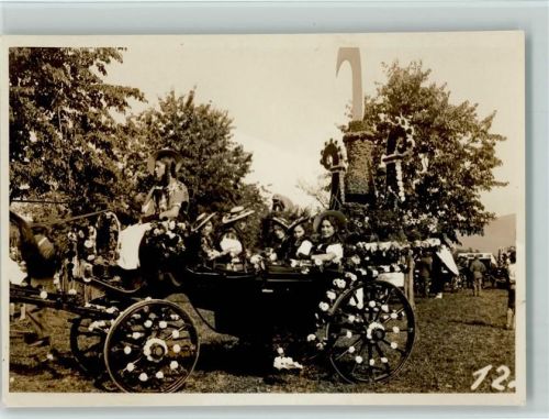 Blumencorso - geschmückte Kutsche ca 1930 AK