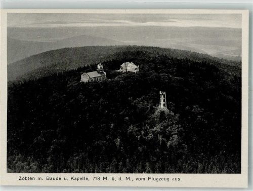 Zobten am Berge 1942 Fliegeraufnahme Baude und Kapelle Zobtenberg