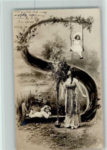 1904 Fotoverlag NPG Serie 195 - Buchstabe S Jugendstil AK Gute Erhaltung
