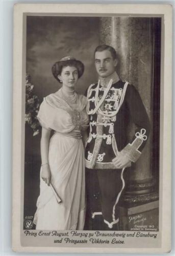 NPG Nr. 4567 Foto AK Herzog zu Braunschweig in Uniform mit Gemahlin- Aufnahme Sandau