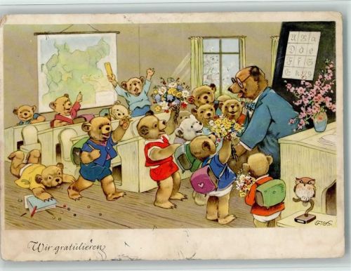 Bärenschule - Wir gratulieren dem Lehrer - 2 Eckknicke