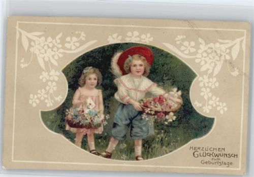 1920 Serie 6906 - Kinder mit Blumenkörbe